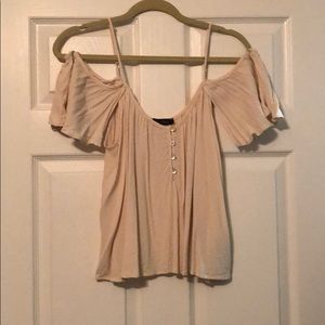 Beige Boho off the shoulder blouse